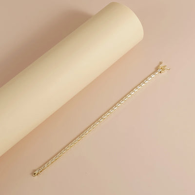 GEM'S BALLET Baguette Cut 2x4mm Eternity Bezel Moissanite Tennis Bracelet 925 Sterling Silver 14K Gold Bracelet Gift for Her