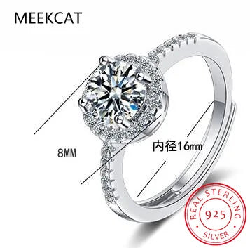 Solitaire Lab Diamond Jewelry set 925 Sterling Silver Party Wedding Rings Earrings Necklace For Women Bridal Moissanite Jewelry