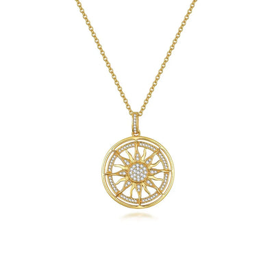 M-JAJA Moissanite Necklace for Women D VVS1 18k White Gold Plated 925 Sterling Silver Chain Diamond Golden Sun Pendant Jewelry