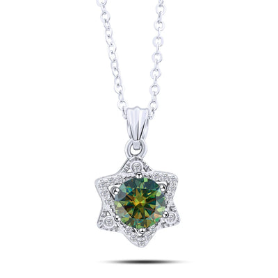 Elegant 1CT Five-Point Star Moissanite Jewelry 925 Sterling Silver Necklace for charm lady  female dating party gift