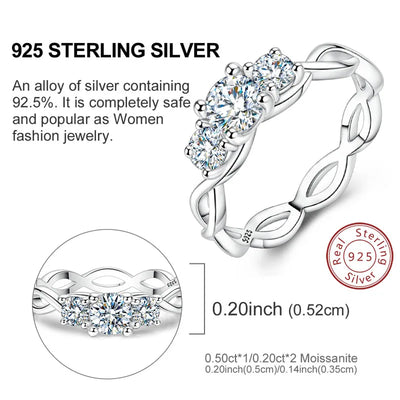 Moissanite Ring Real 925 Sterling Silver Simple Sparkling Shiny Oval Stone Ring For Women Engagement Wedding Luxury Fine Jewelry