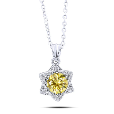 Elegant 1CT Five-Point Star Moissanite Jewelry 925 Sterling Silver Necklace for charm lady  female dating party gift