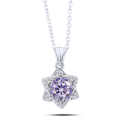 Elegant 1CT Five-Point Star Moissanite Jewelry 925 Sterling Silver Necklace for charm lady  female dating party gift
