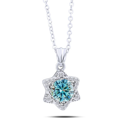 Elegant 1CT Five-Point Star Moissanite Jewelry 925 Sterling Silver Necklace for charm lady  female dating party gift