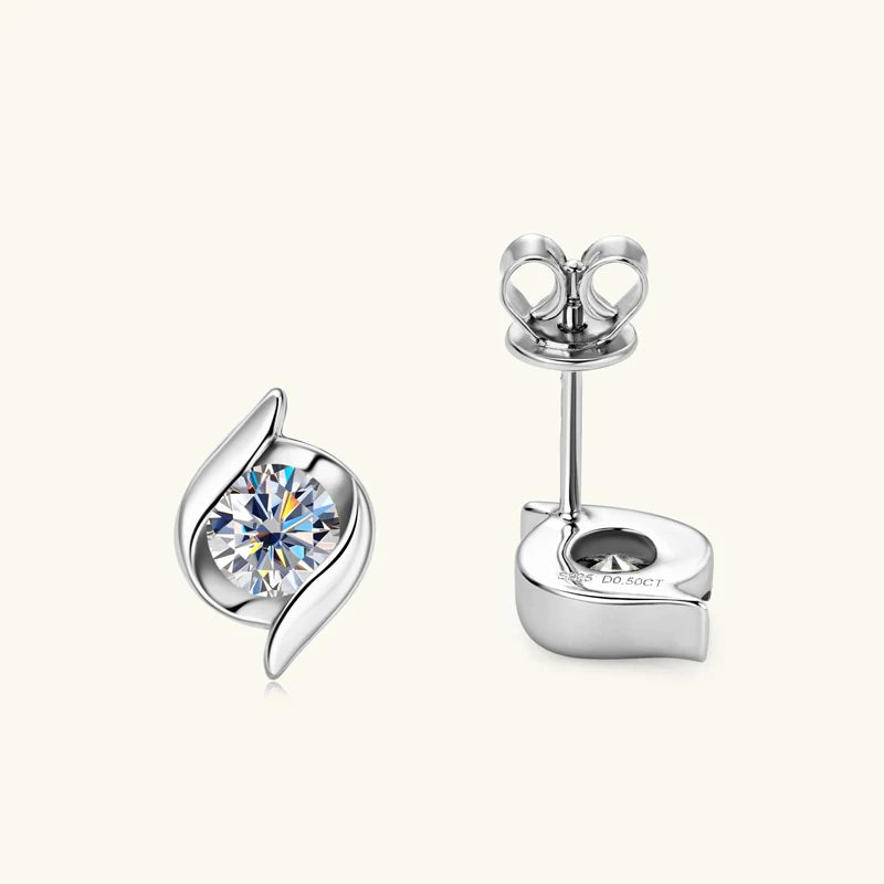 IOGOU Certified 2cctw D Color Moissanite Jewelry Sets S925 Sterling Silver Pendant Neclace Stud Earrings for Women Birthday Gift