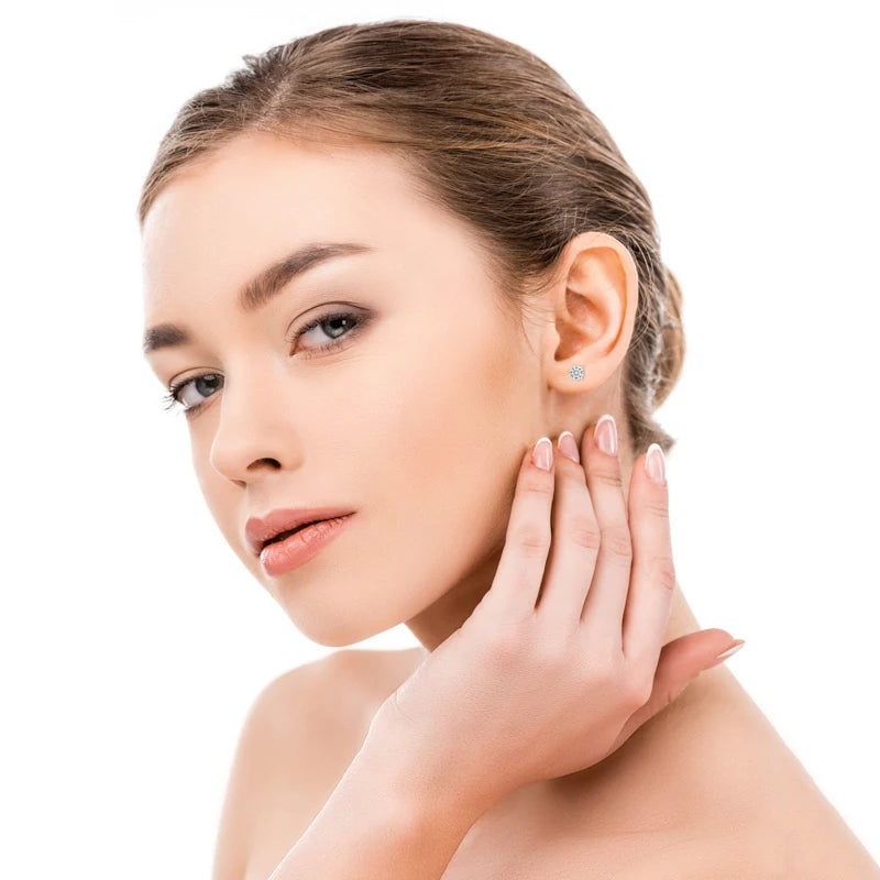 GRA Certified Moissanite Stud Earrings for Woman Man 100% 925 Sterling Silver Earrings Sparkling Wedding Party Jewelry Gifts