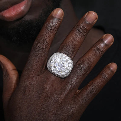 TUHE Unisex luxury VVS1 Moissanite 925 Silver Ring Stone Iced Out Couple Rings For Women Men Hip Hop Gifts