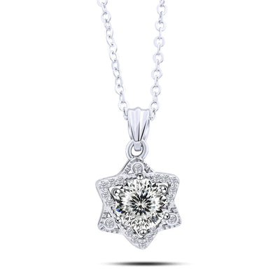 Elegant 1CT Five-Point Star Moissanite Jewelry 925 Sterling Silver Necklace for charm lady  female dating party gift