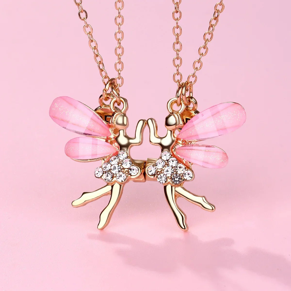 Exquisite Flower Fairy Magnet Necklace for Women Fashion Elf Pendant Clavicle Chain BFF Best Friends Jewelry Concert Gift 2024