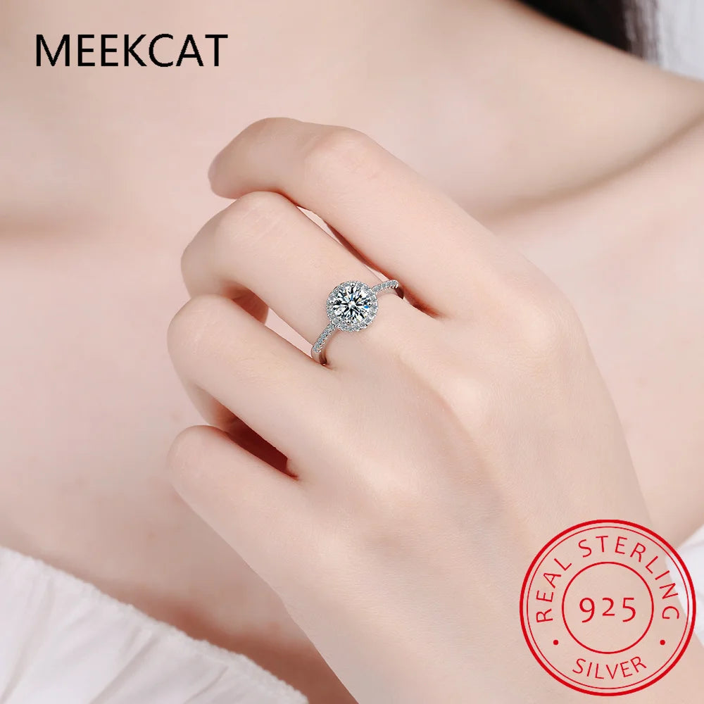 Solitaire Lab Diamond Jewelry set 925 Sterling Silver Party Wedding Rings Earrings Necklace For Women Bridal Moissanite Jewelry