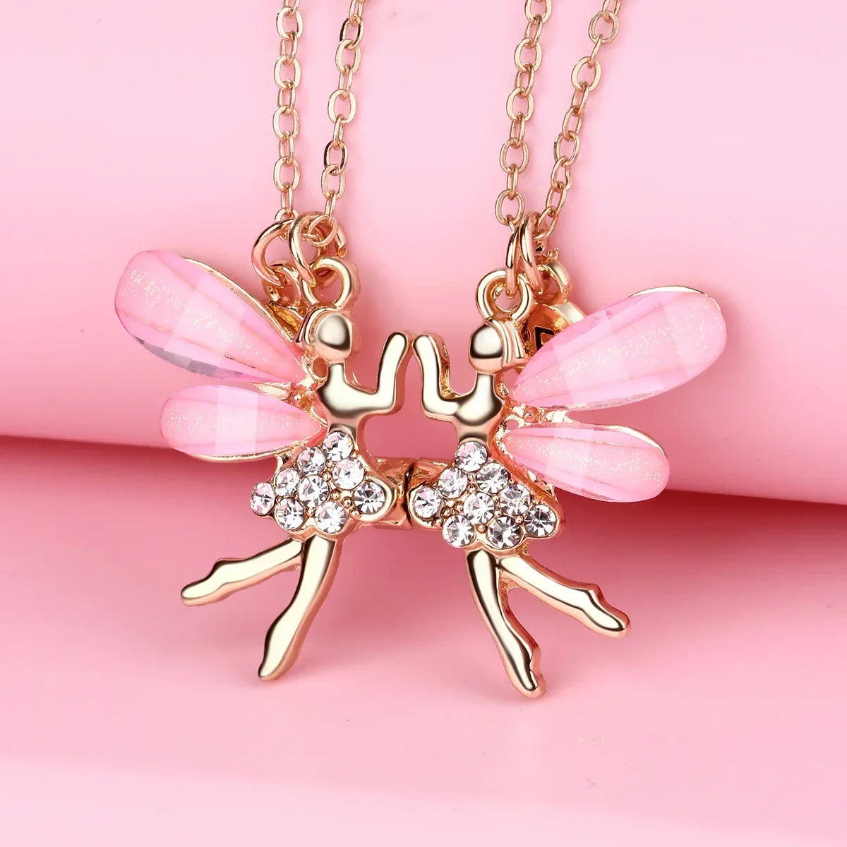 Exquisite Flower Fairy Magnet Necklace for Women Fashion Elf Pendant Clavicle Chain BFF Best Friends Jewelry Concert Gift 2024