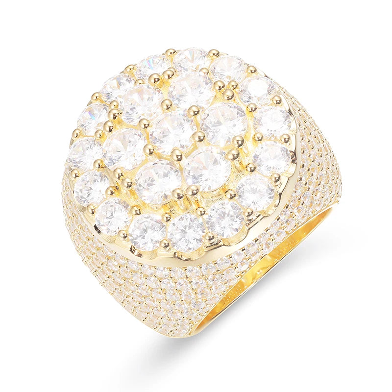 TUHE Unisex luxury VVS1 Moissanite 925 Silver Ring Stone Iced Out Couple Rings For Women Men Hip Hop Gifts