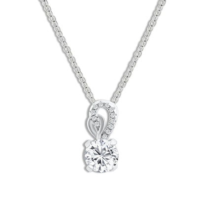 Moissanite Diamond 6.5mm 1CT Necklace For Woman Pendant 925 Silver Necklace For Women Chains Party Bridal Fine Jewelry