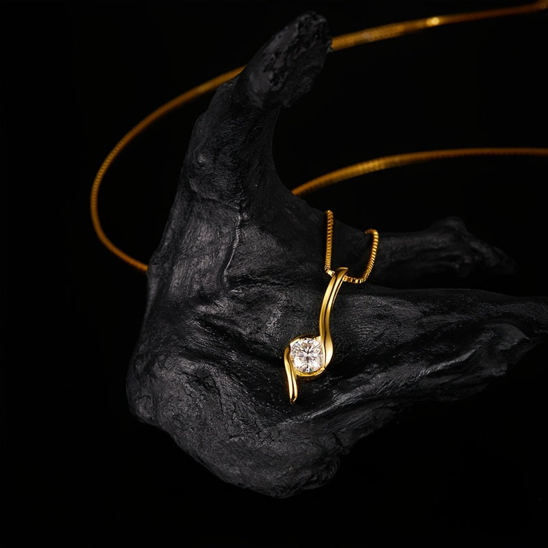 1pc S925 Silver Inlaid with 1 Carat Moissanite Necklace, Light Luxury for Men and Women, Moissanite Jewelry | Gift for Mother | Her Gift | Birthday | Wedding | Anniversary | Engagement | Graduation, Best for Christmas