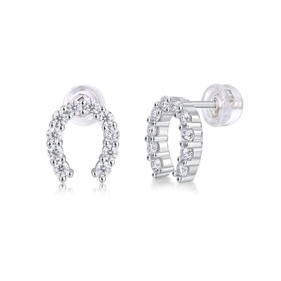 Keep Happiness Diamond Set Moissanite Silver Earrings Luxury Fashion Diamond Earrings Stud Earrings