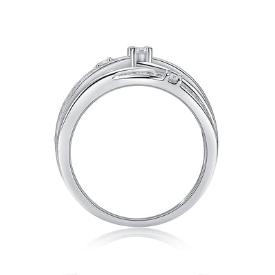 Star Ring Diamond Ring Luxury Fashion Set Moissanite Silver Ring