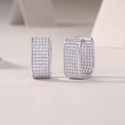 Star Light Luxury Fashion Diamond Earrings Stud Set With Mosan Diamond Silver Jewelry