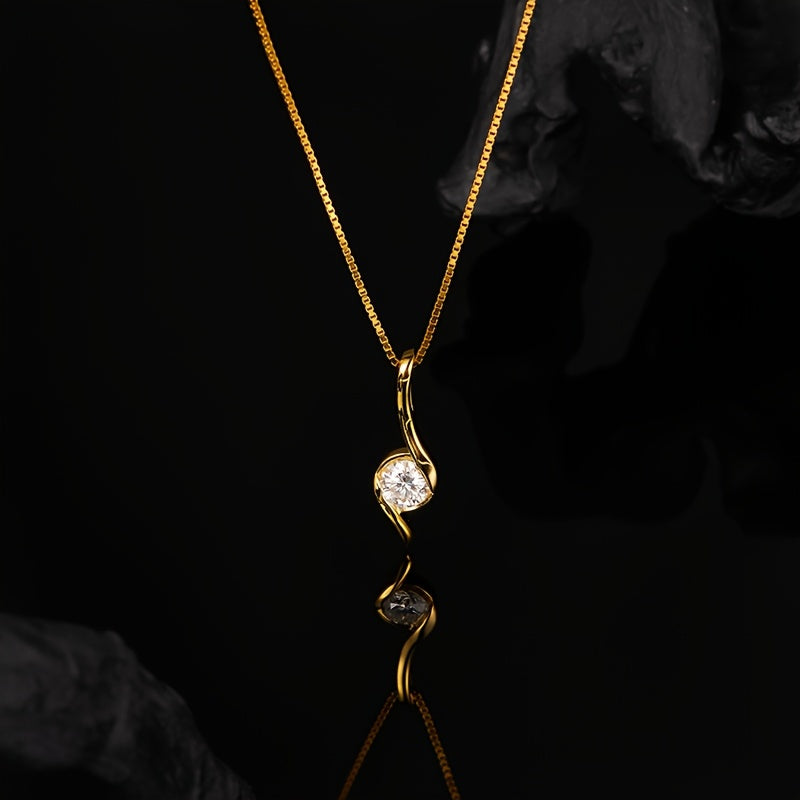 1pc S925 Silver Inlaid with 1 Carat Moissanite Necklace, Light Luxury for Men and Women, Moissanite Jewelry | Gift for Mother | Her Gift | Birthday | Wedding | Anniversary | Engagement | Graduation, Best for Christmas