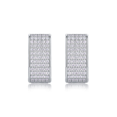 Star Light Luxury Fashion Diamond Earrings Stud Set With Mosan Diamond Silver Jewelry