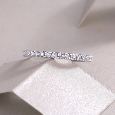 Luxury Fashion Row Diamond Ring Moissanite Silver Ring