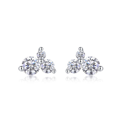 Wave Diamond Set Moissanite Silver Earrings Luxury Fashion Diamond Earrings Stud Earrings